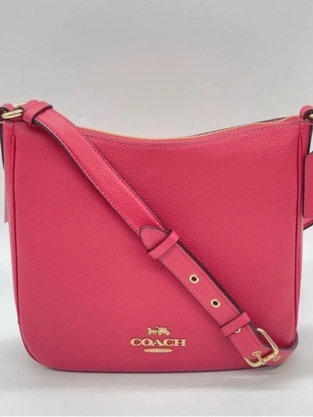 Coach Ellie Strawberry/Pink Leather Shoulder Bag Purse